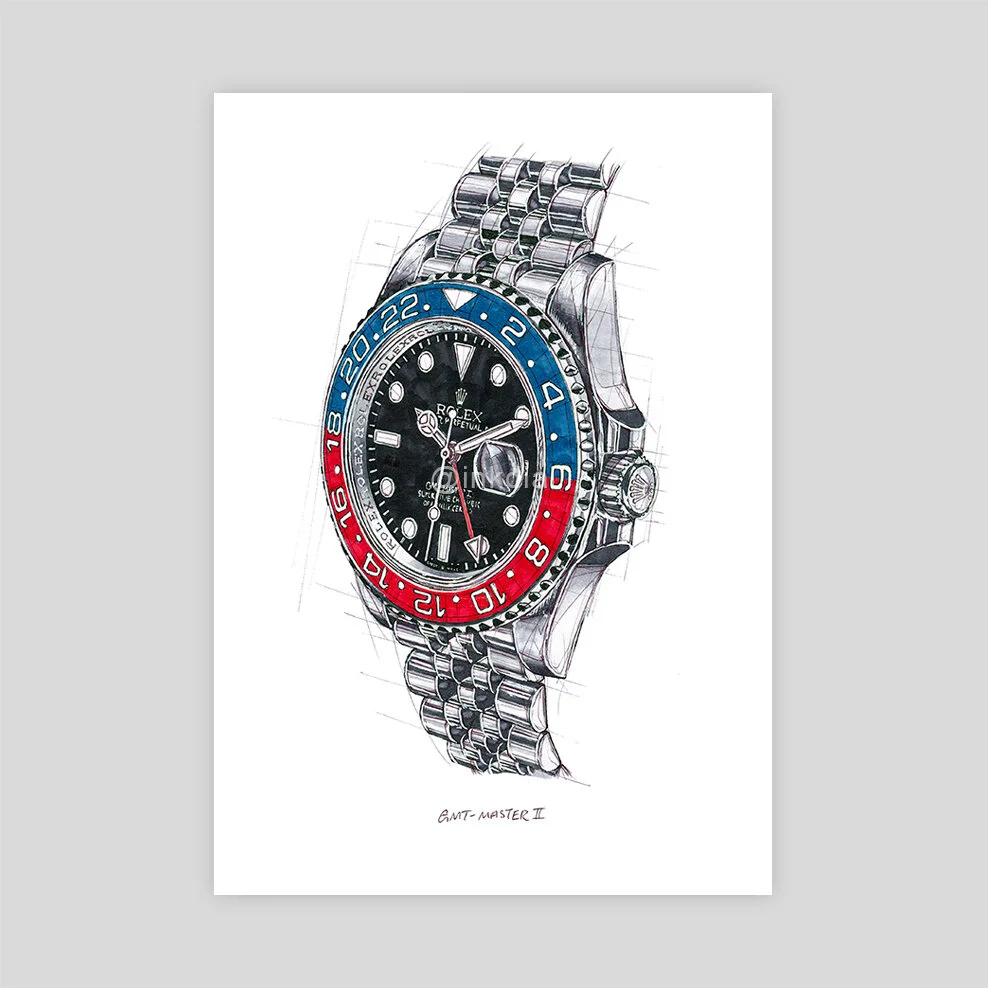Rolex GMT-Master II 126710BLRO - Art Print — INKDIAL